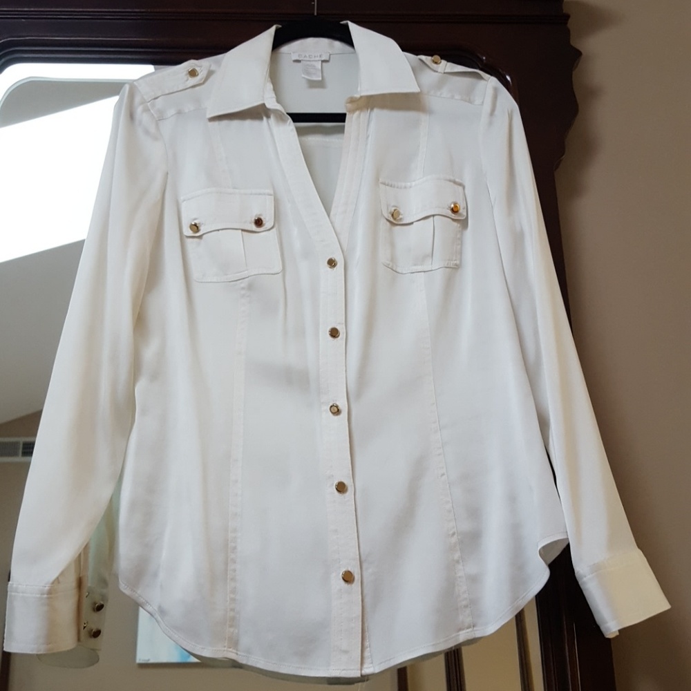 Button down silk blouse